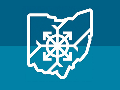 Snowhio columbus geometric modernist monoline ohio snow snowflake state thicklines vintage winter