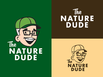 The Nature Dude 1950s brown cartoon family green identity illustration logo mid century mustache nature nostalgia