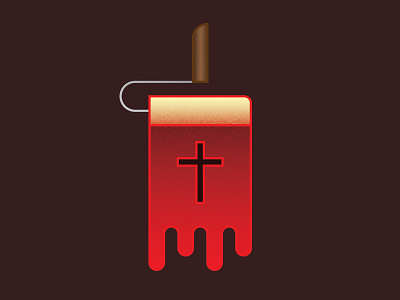 Holy Roller church cross editorial icon illustration metal politics red religion texture vector