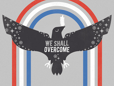 We Shall Overcome america bird branding design eagle flat icon illustration logo mystic peace vector