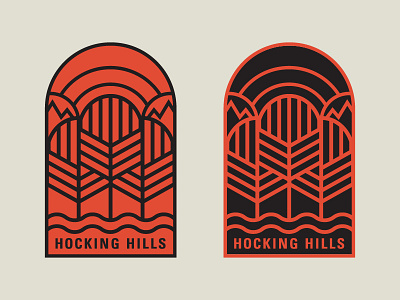 Get Yer Thrills in the Hocking Hills black design enamel flat hiking logo monoline nature ohio orange patch thicklines