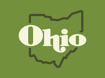 The Bobcat State of Mind design flat green lettering monoline ohio retro school university white