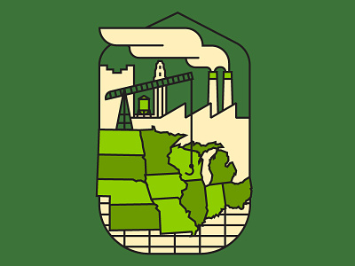 Made in the Midwest columbus design festival flat icon illustration industrial logo midwest spot ui