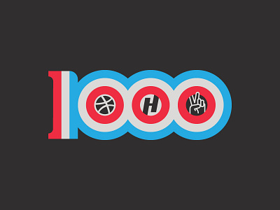 Keepin' It 1000 design dribbble flat icon lettering logo monoline numbers thanks