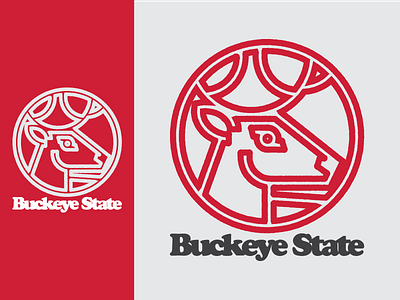 A Buckeye State of Mind apparel deer flat football icon illustration logo merch ohio ohio state profile