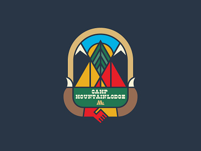 Rocky Mountain High adventure colorado design flat hiking icon logo nature outdoors park