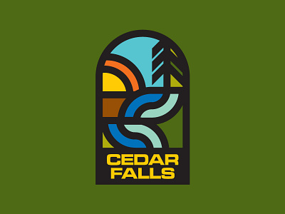 Falls to the Wall adventure design flat hiking icon logo nature ohio outdoors park parks