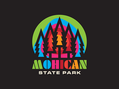 Last of the Mohicans adventure design flat hiking icon logo ohio outdoors park psychedelic