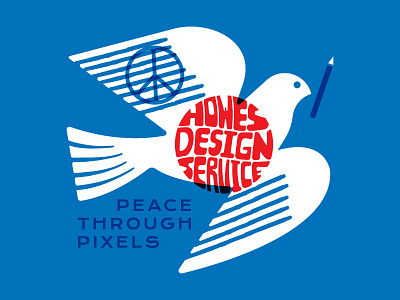 Pixels for Peace activism design dove flat icon illustration logo shapes usa