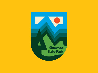 Take a Shawnee adventure design flat hiking icon logo ohio outdoors park psychedelic