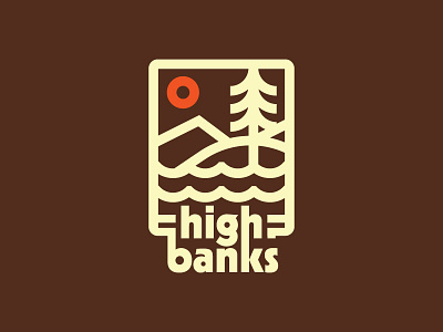 High-ra Banks design flat hiking icon logo ohio outdoors park psychedelic thicklines