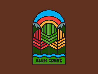 Up A Creek adventure design flat hiking icon logo nature ohio outdoors park