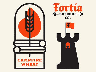 Fortia Favors The Bold brand brewing design flat icon identity latin logo packaging symbols