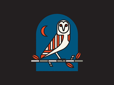 Owlistration badge design flat geometry icon illustration logo nature outdoors owl