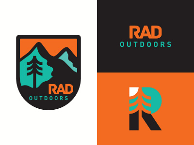 A Radical Departure apparel badge design flat icon logo mountain outdoors startup tree ui