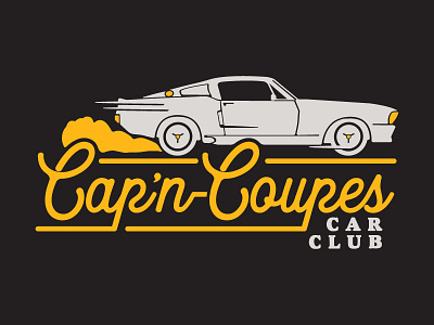 Flyin' the Coupe apparel branding car freelance identity illustration lettering logo muscle car mustang vintage