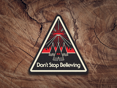 Journey On aliens apparel decal design illustration outdoors patch pin pines sticker trees ufo