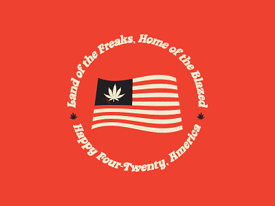 One Nation, Under Bud 420 america badge cannabis design flat illustration logo marijuana typography ui usa