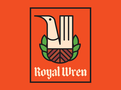 Royal Wren Eatery bird branding dining eatery hipster logo logomark modern organic restaurant retro simple