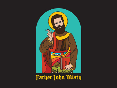 Father's Day 1970s apparel father john misty hippie illustration merch music poster psychedelic simple stained glass