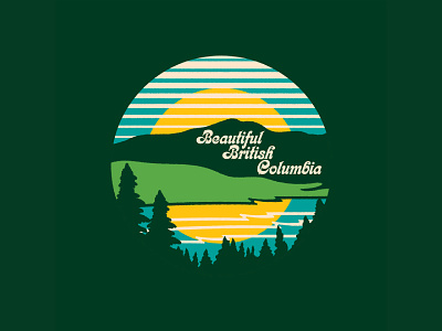 British Columbia apparel badge british columbia canada circle color hiking illustration logo mountains outdoors retro