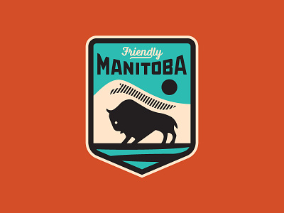 Manitoba apparel badge buffalo canada color crest illustration logo manitoba mountains outdoors retro