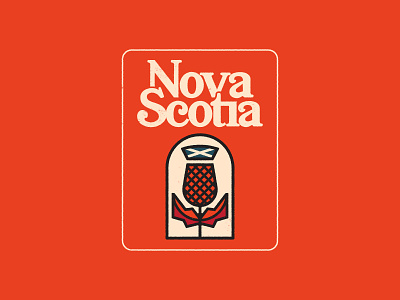 Nova Scotia apparel badge canada crest illustration logo nova scotia red retro scotland thistle typography