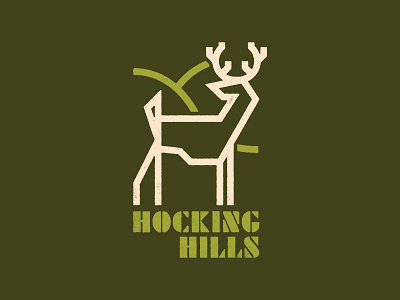 Thrills in the Hills animal apparel deer design flat geometric illustration modern nature patch shapes vector