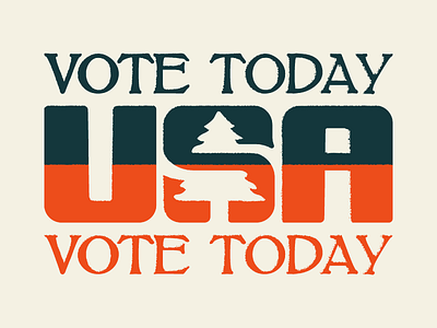 Get off Dribbble, Get to the Polls america apparel illustration logo politics rustic tree usa vintage vote voting