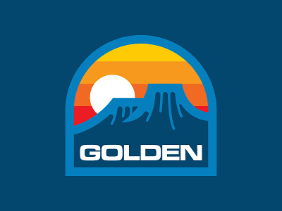 Golden Opportunity adventure badge colorado hiking logo mountains outdoors patch retro simple sunrise vintage
