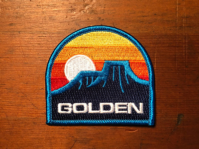 Golden Patch adventure colorado colors decal goods hiking mountains patch retro simple sunset vintage