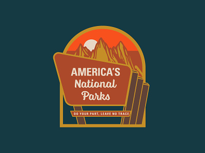 Pitch In for National Parks badge conservation environmental graphics hiking illustration logo mountains national parks outdoors parks signage