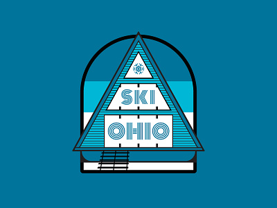 A-Frame of Mind a frame badge flat illustration logo outdoors retro simple ski ski graphics sticker winter