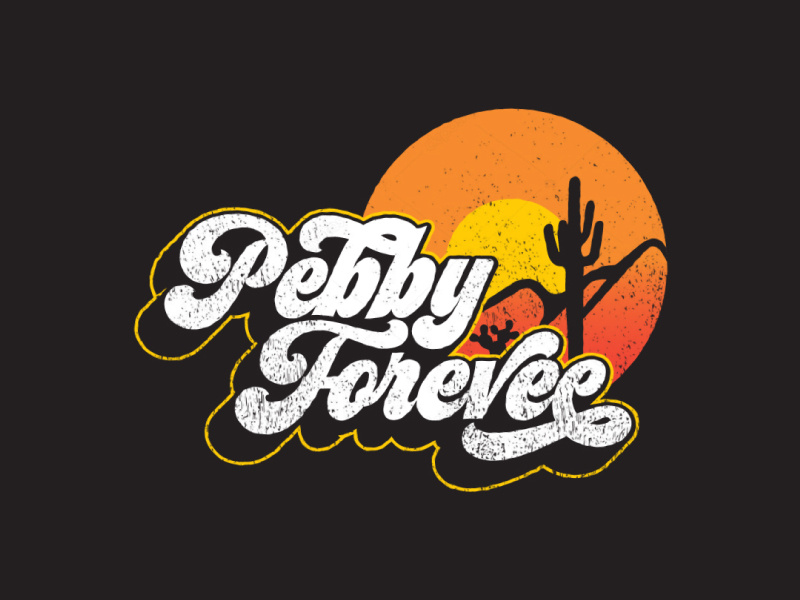 Pebby Forevee Desert Vibes nature apparel flat graphic lettering typography outdoors southwest distressed vintage cactus desert
