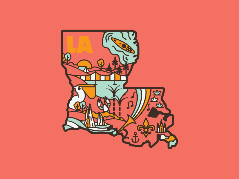 La-La Land apparel design illustration louisiana nature new orleans outdoors retro southern vector