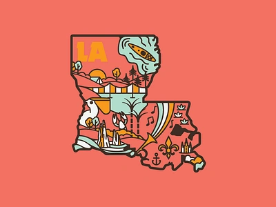 La-La Land apparel design illustration louisiana nature new orleans outdoors retro southern vector