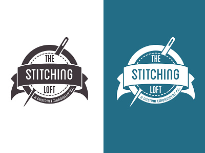 The Stitching Loft: b/w & knockout black and white embroidery knockout logo needle sewing stitch stitching