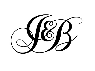 J&B monogram b cursive elegant initials j monogram wedding