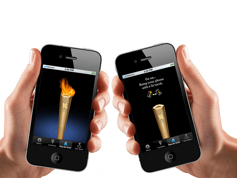 Pass the Torch app design interactive mobile olympics torch