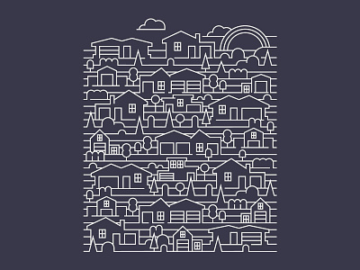Stacked Houses Illustration