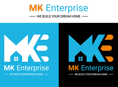 MK Enterprise Construction Company Logo Design brand brand identity branding business company construction corporate design graphic design illustrator logo logo design new logo unique