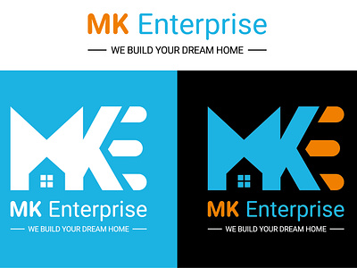 MK Enterprise Construction Company Logo Design