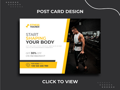 Post Card Design. body building branding business corporate design fitness trainer graphic design gym social media post vector