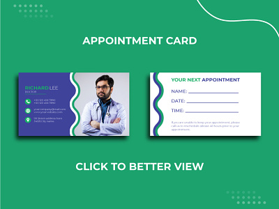 Medical Appointment Card Design. appoint card appointment card brochure business business card card design corporate cover design doctor double sided flyer graphic design hospital medical card patient vector