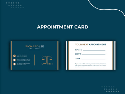 Appointment Card Design. abstract appoint appointment card artist barrister branding business card corporate card creative double sided employee graphic design hire now lawyer card logo design minimal office card visit card