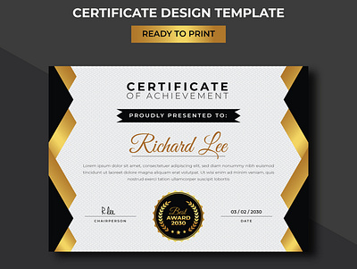 Certificate Design a4 award branding business certificate certificate design corporate design gift paper graphic design illustration logo presented to prize ui vector