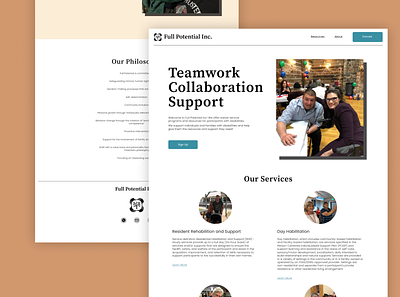 Full Potential Inc. Website Design. branding design non profit typography ui user interface design ux