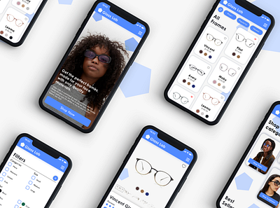 Mobile concept for e-commerce site: Glass Lab branding design e commerce glass glasses illustration logo typography ui user interface design ux