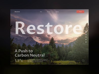 Restore: A Website Concept for Climate Change. adobe after effects animation branding carbon neutral climate change design global warming motion graphics typography ui user interface design