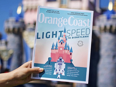 Lightspeed to Disneyland cover cute disney disney art disneyland magazine orange coast r2d2 starwars